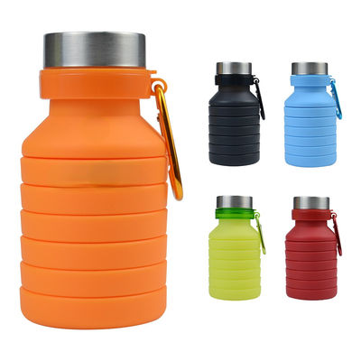 실리콘 수면 500ML 뚜?? 이 있는 접이식 물병 환경 친화적이고 내구성