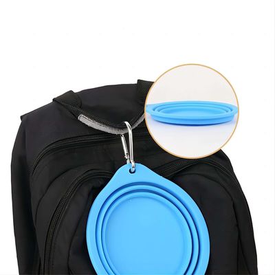 여행 친화적 인 슬로우 푸드 및 야외 모험에서 마시는 물을위한 실리콘 애완 동물 그릇