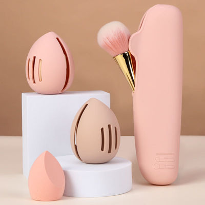 환경 친화적 인 부드러운 실리콘 메이크업 스폰지 블렌더 홀더 박스 화장품 여행