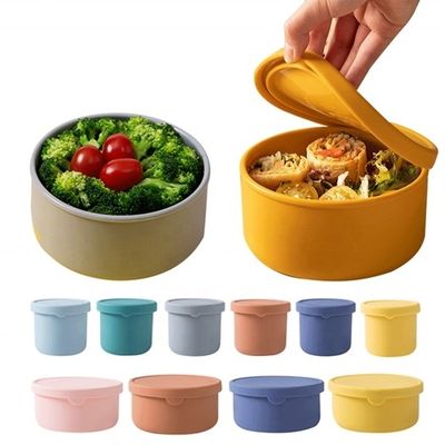 주방 음식 보관 둥근 실리콘 점심 상자 Bento 상자 BPA 무료와 신선한 유지