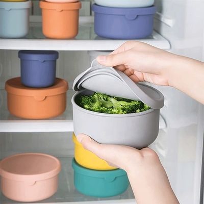 주방 음식 보관 둥근 실리콘 점심 상자 Bento 상자 BPA 무료와 신선한 유지