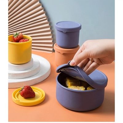 주방 음식 보관 둥근 실리콘 점심 상자 Bento 상자 BPA 무료와 신선한 유지